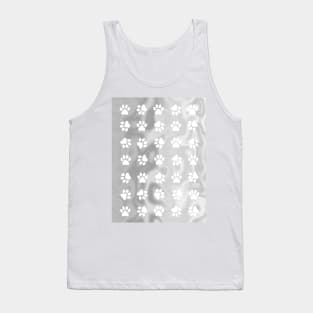 PUPPY Paw Print Abstract Grey Tank Top